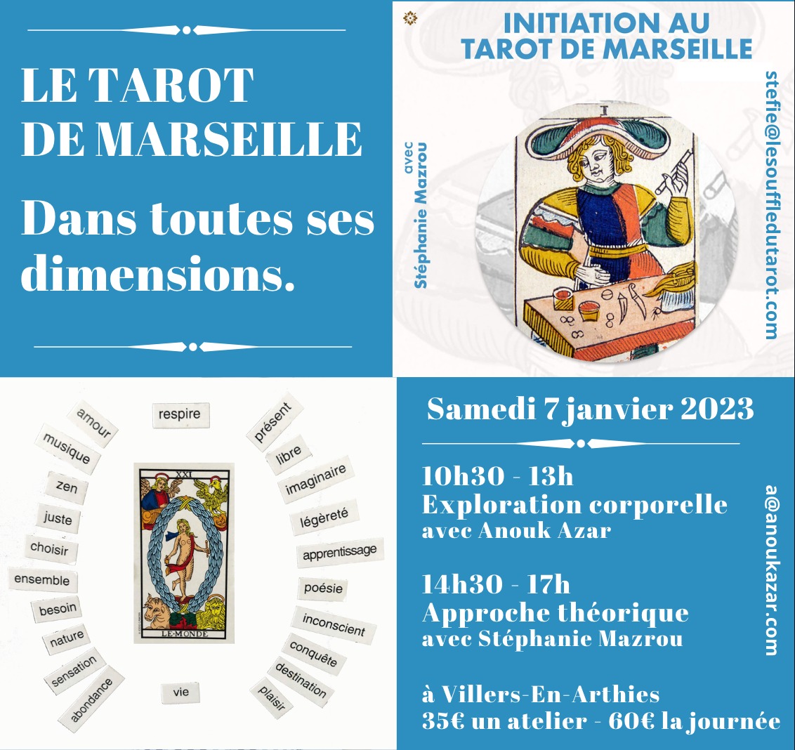 Lire la suite à propos de l’article Initiation Tarot de Marseille en présentiel le 7/01 et en ligne le 14/01